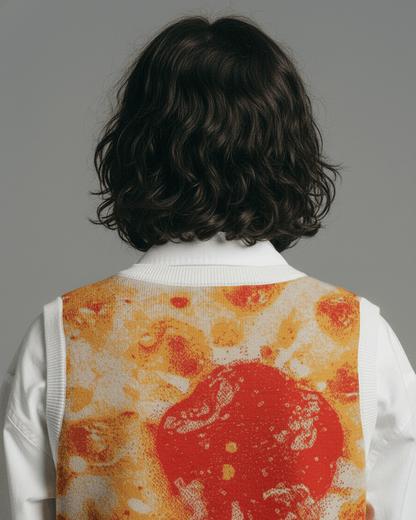 12/4 Bubbling - Knit V-neck vest - Riff on Noga Erez