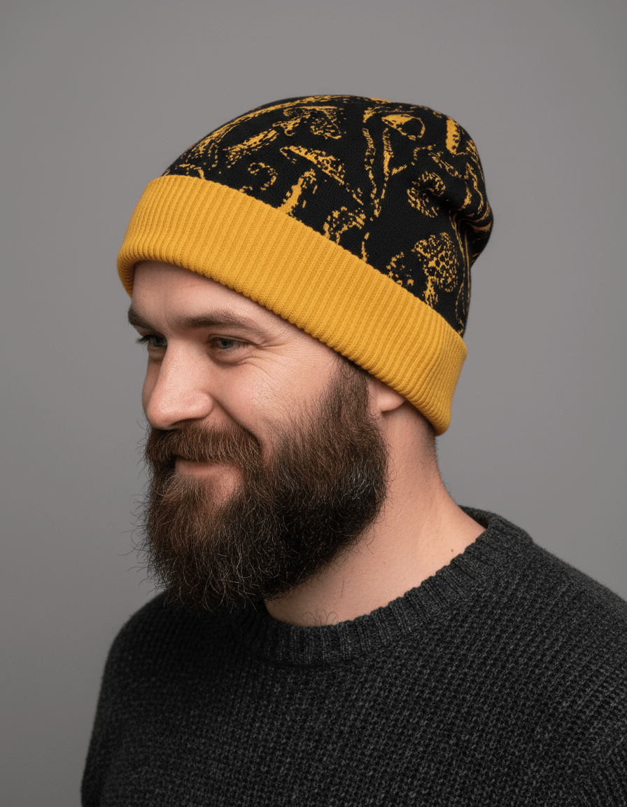 SHROOM HEAD by Riffhaus - Custom Knitted Beanie - Sofia Isella Riff