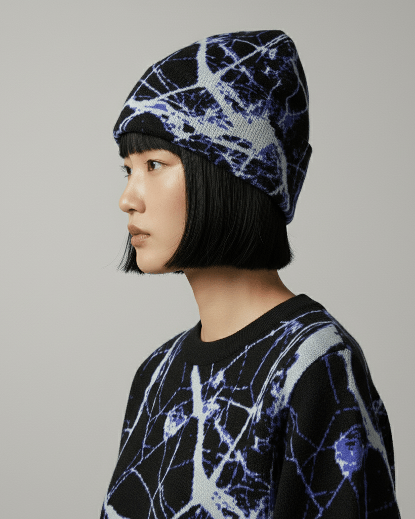 MIDNIGHT by Riffhaus - Knitted crew neck sweater - Aurora Frozen Riff