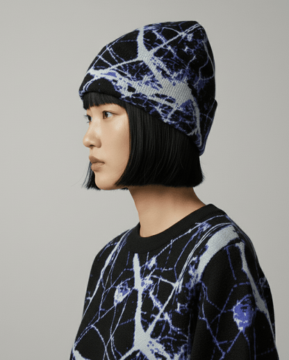 MIDNIGHT by Riffhaus - Knitted crew neck sweater - Aurora Frozen Riff