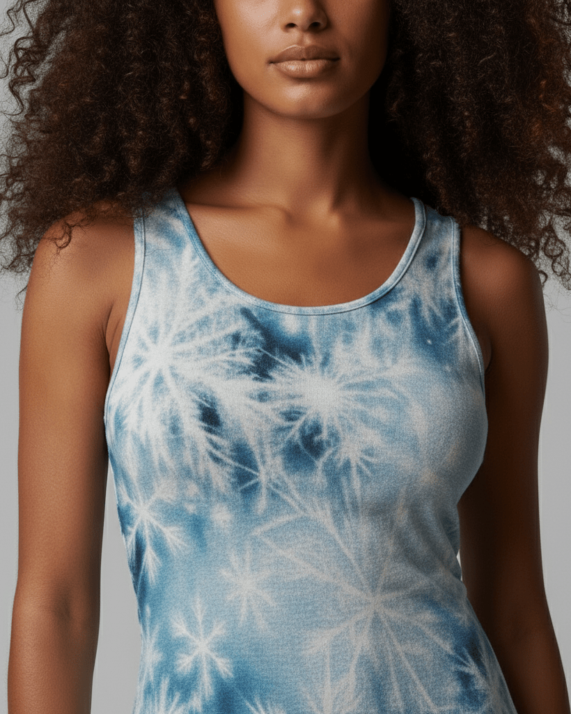 SNOW FLAKE by Riffhaus - Women's Vest Dress | Length To Ankle - Aurora Frozen Riff