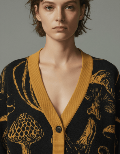 GOLDEN SHROOM by Riffhaus - Knitted Cardigan #GARDEN