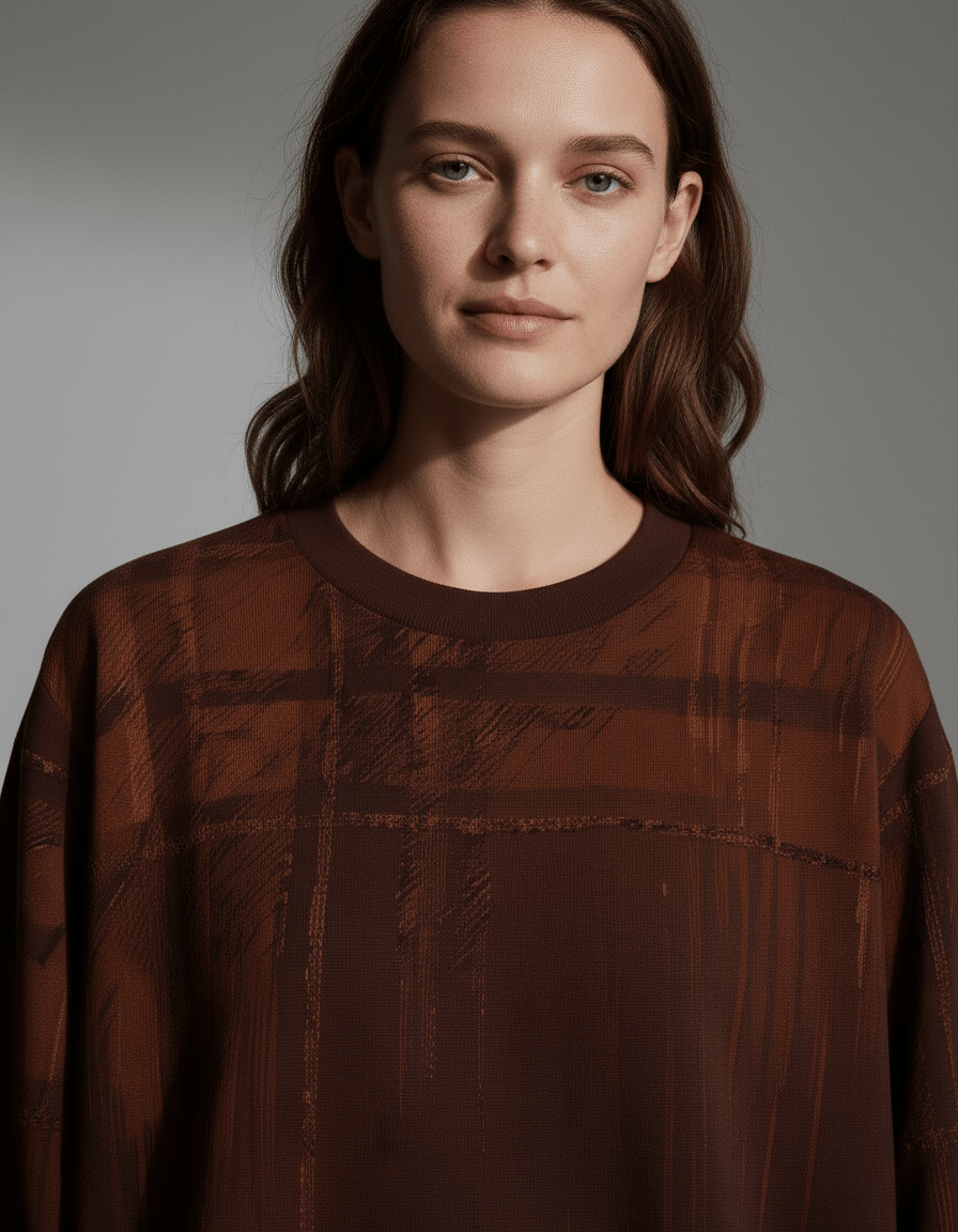 MELTED PLAID by Riffhaus - Unisex Heavy Cotton Crew Sweatshirt -#GARDEN