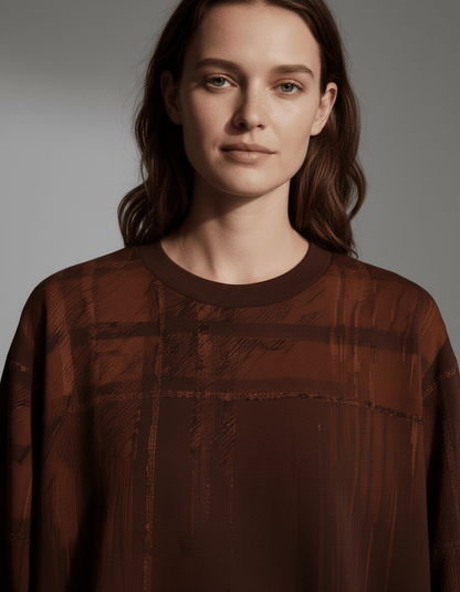 MELTED PLAID by Riffhaus - Unisex Heavy Cotton Crew Sweatshirt -#GARDEN