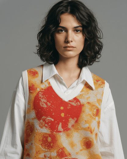 12/4 Bubbling - Knit V-neck vest - Riff on Noga Erez