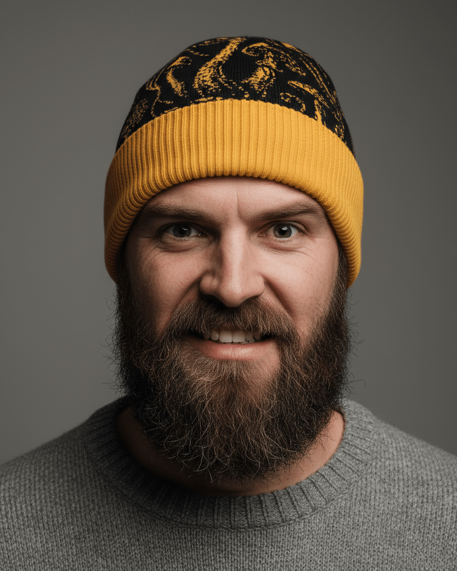 SHROOM HEAD by Riffhaus - Custom Knitted Beanie - Sofia Isella Riff