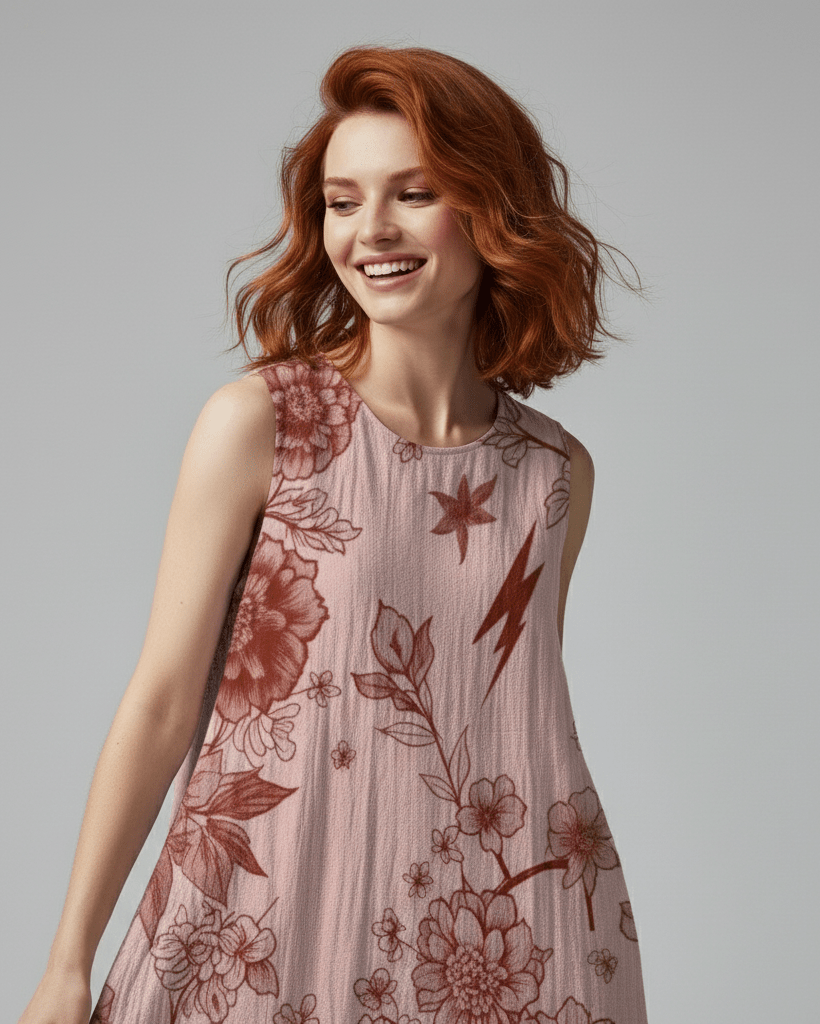 CROW by Riffhaus - Sleeveless Dress 100% Cotton - Scream Riff