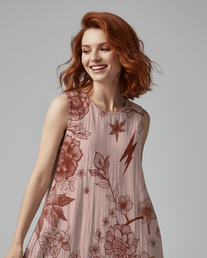 CROW by Riffhaus - Sleeveless Dress 100% Cotton - Scream Riff