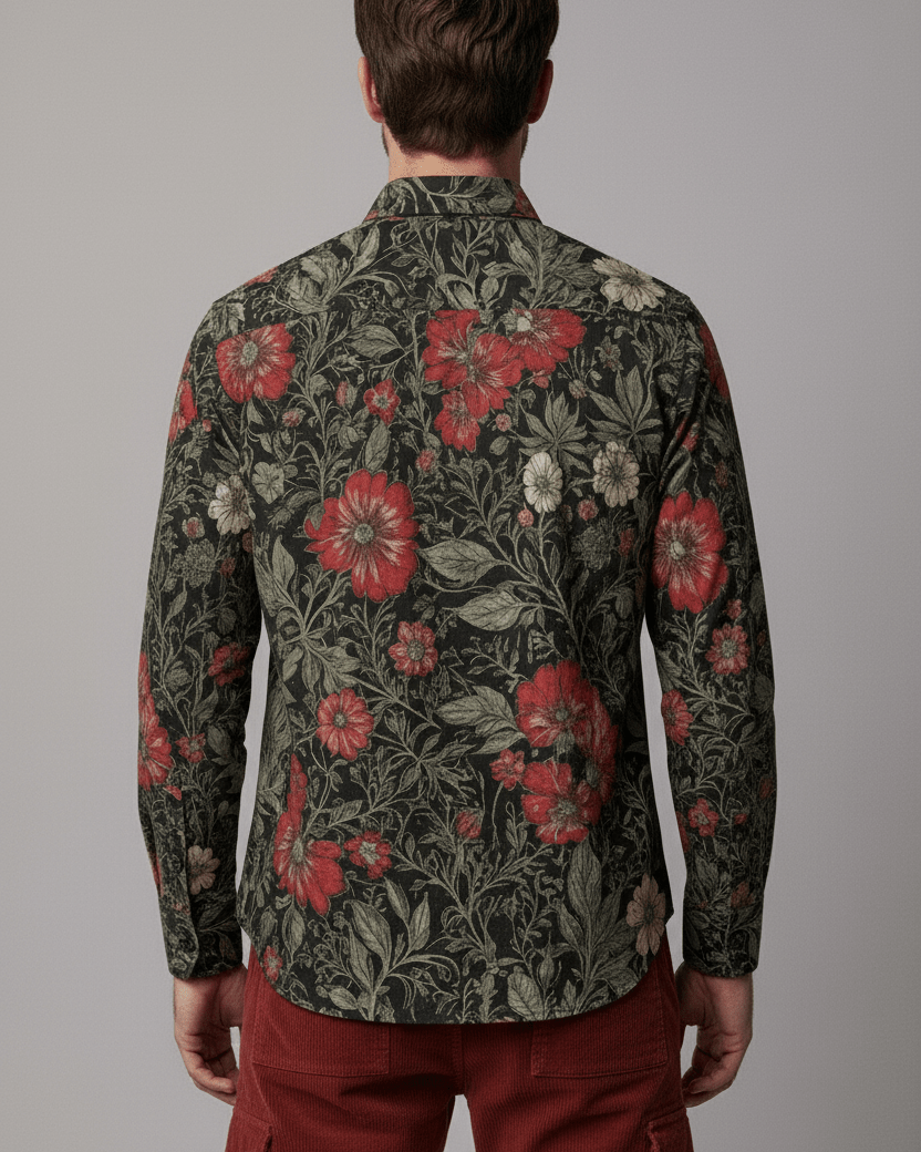 POSSESSION - Men's Casual Lapel Long Cotton Sleeve Shirt - Florence + The Machine Riff
