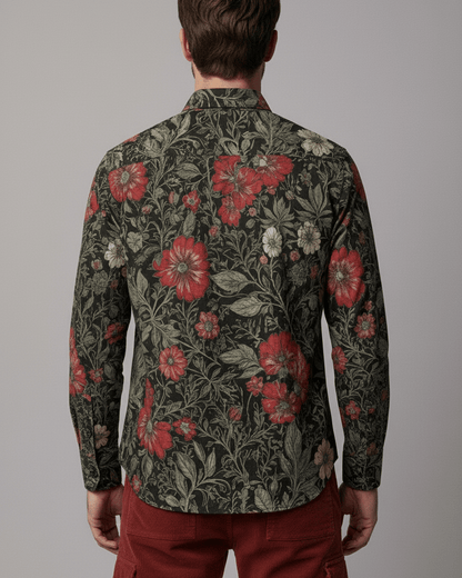 POSSESSION - Men's Casual Lapel Long Cotton Sleeve Shirt - Florence + The Machine Riff