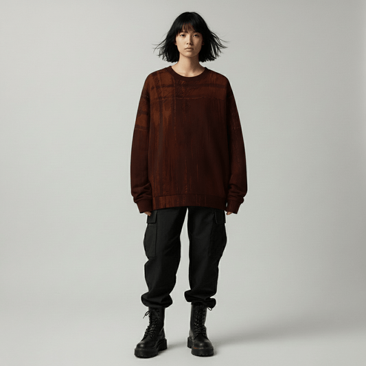 MELTED PLAID by Riffhaus - Unisex Heavy Cotton Crew Sweatshirt - Sofia Isella Riff