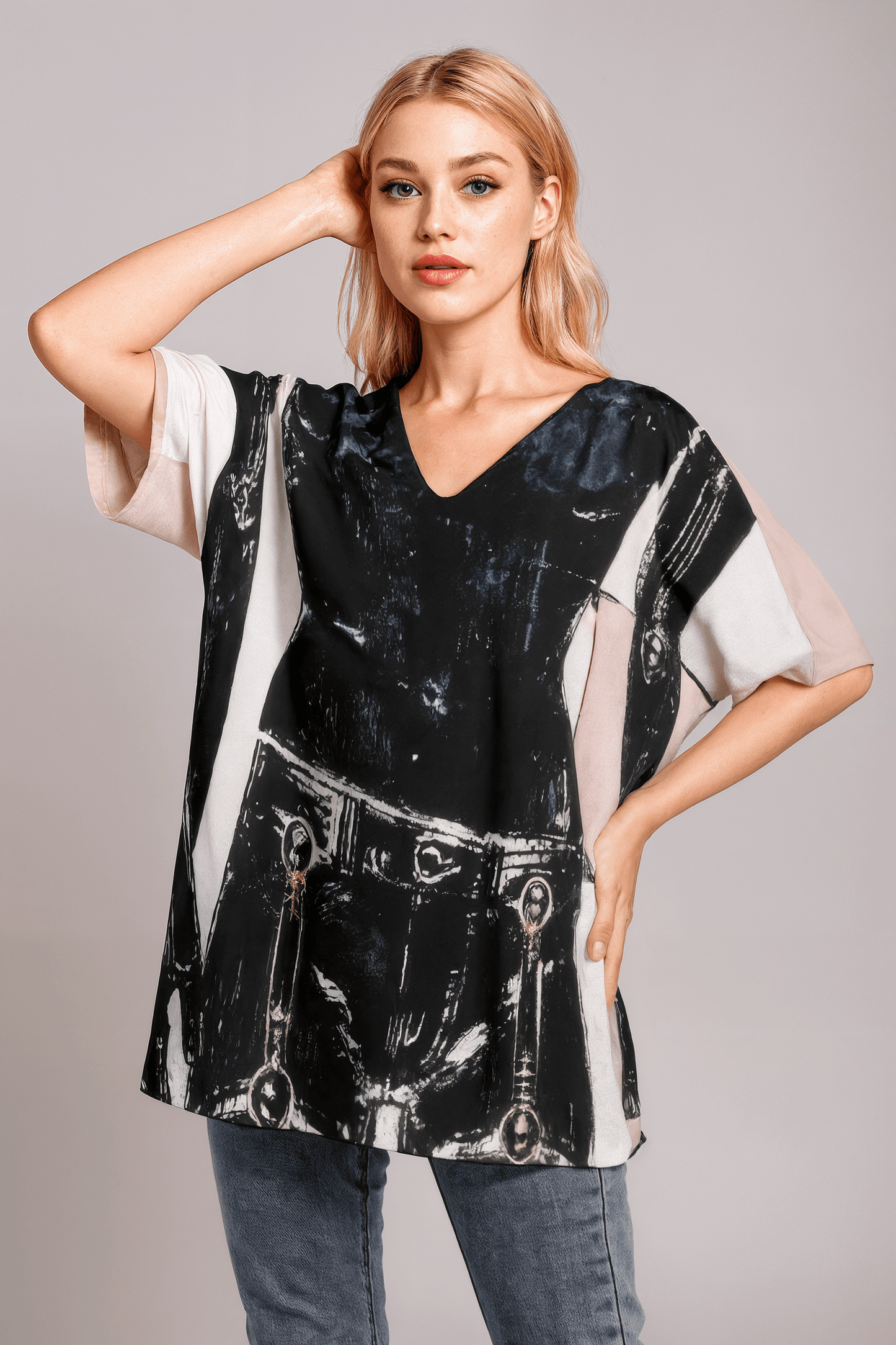 MUSE by Riffhaus - Women's Bat Sleeves Lightweight Cotton Blouse - Sofia Isella Riff