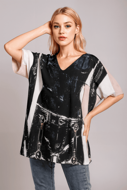 MUSE by Riffhaus - Women's Bat Sleeves Lightweight Cotton Blouse - Sofia Isella Riff