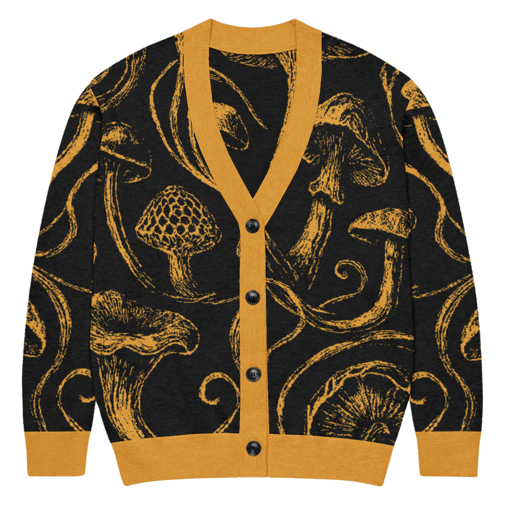 GOLDEN SHROOM by Riffhaus - Custom Knitted Cardigan - Sofia Isella Riff