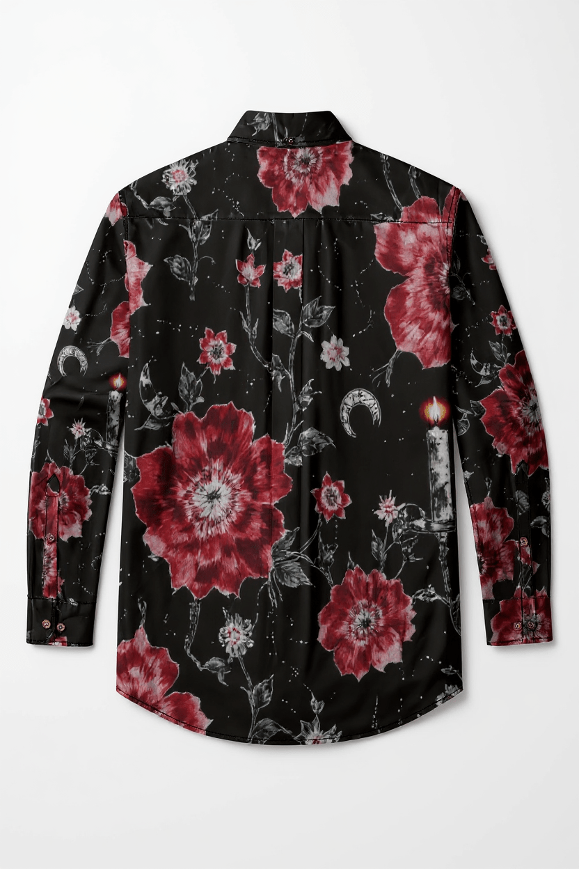 THISTLE by Riffhaus - Men's Casual Lapel Long Sleeve Cotton Shirt - Florence + The Machine Riff
