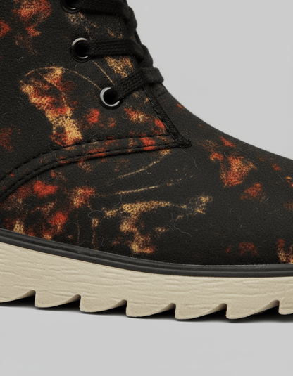 BUTTERFLY DISTORTION by Riffhaus - UNISEX Plush Boots #GARDEN