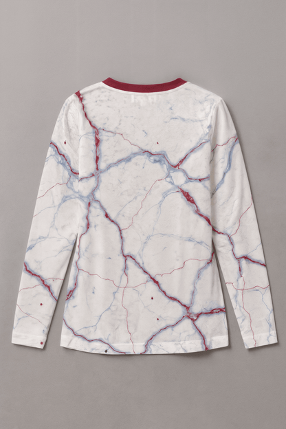 CRACKED by Riffhaus - Women's Loose V-Neck T-Shirt With Long Sleeve - Sofia Isella Riff