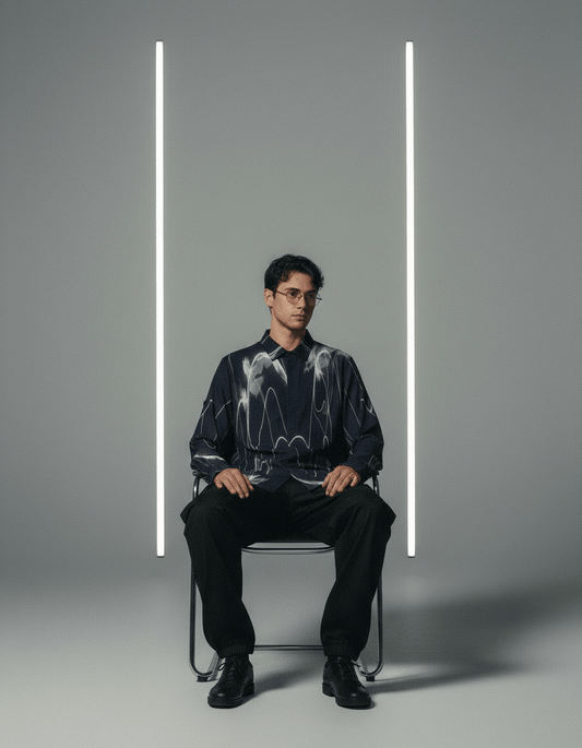 HIT ME by Rifffhaus - Men's Lapel Collar Shirt With Concealed Placket |115GSM Cotton poplin