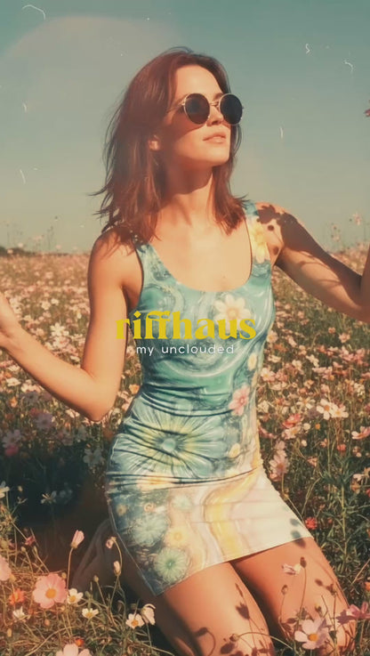 12/5 - UNCLOUDED - Women's Bodycon Dress - Riff on Melody and the Echo Chamber