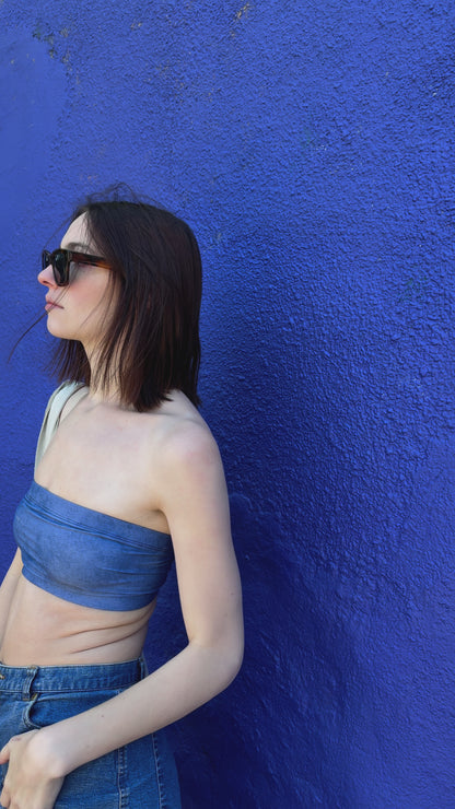 Riffhaus Women's Tube Top Bandeau - Dull (Japanese Breakfast Melancholy Riff)