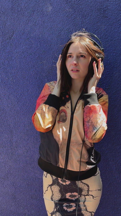 Riffhaus Women's Jacket Statement Print - Creativity (Japanese Breakfast Melancholy Riff)