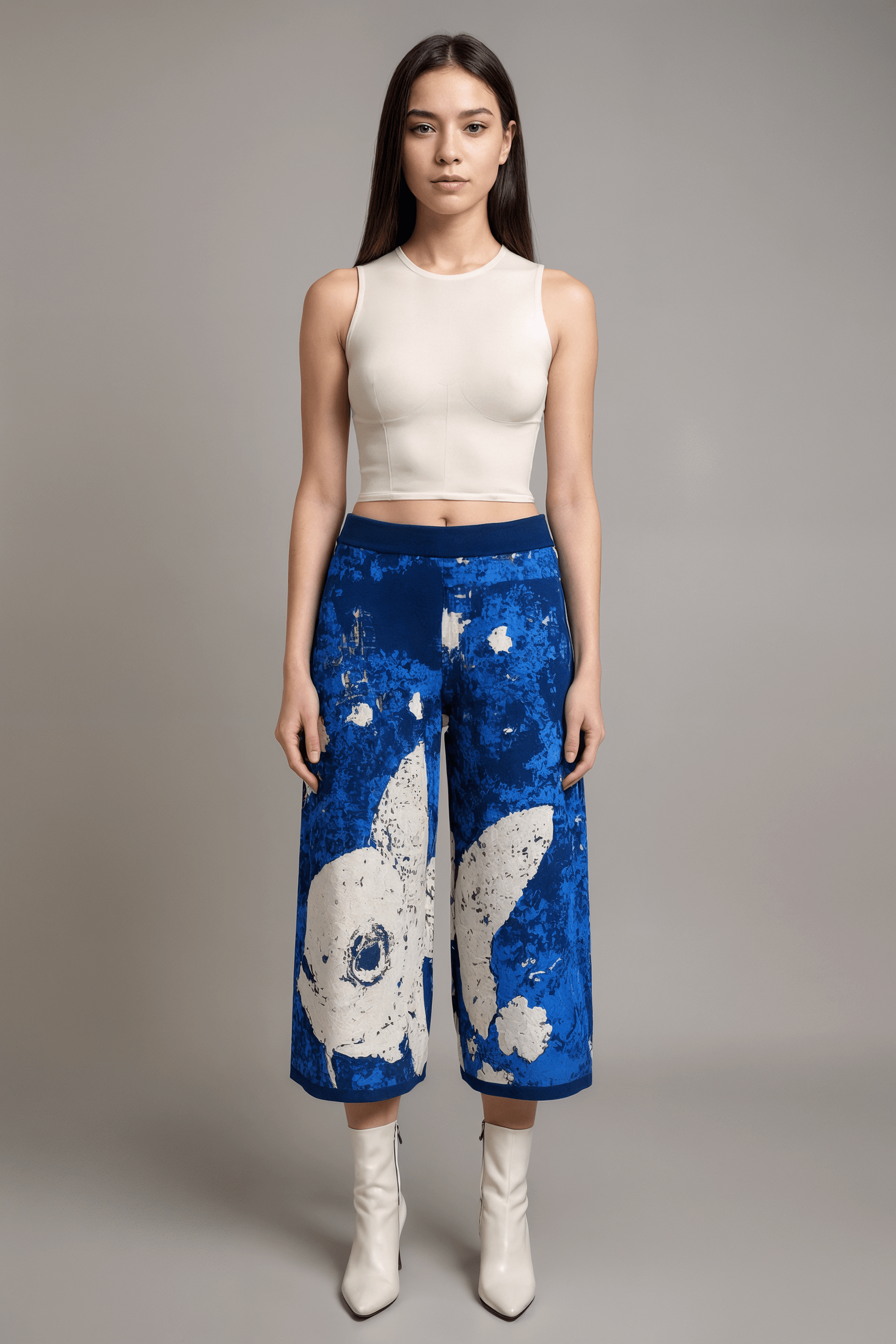KNITTED FISH by Riffhaus - Women's Culottes - Knitted Fish Statement Design Japanese Breakfast Melancholy Riff