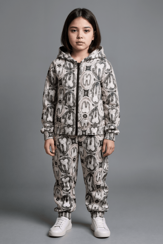 GUMDROP GRAVEYARD by Riffhaus - Kid's Zip Up Raglan Sleeve Hoodie - Sofia Isella Riff