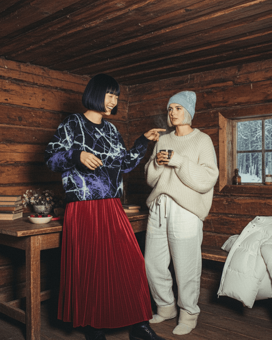 MIDNIGHT by Riffhaus - Knitted crew neck sweater - Aurora Frozen Riff