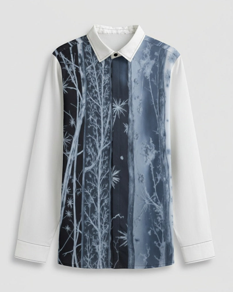 FROST LINES by Riffhaus - Men's Lapel Collar Shirt With Concealed Placket |115GSM Cotton poplin