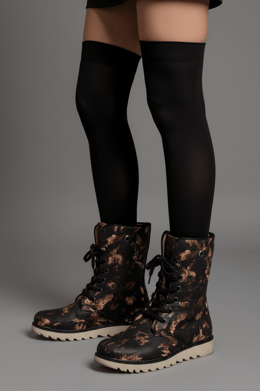 BUTTERFLY DISTORTION by Riffhaus - UNISEX Plush Boots - Sofia Isella Riff