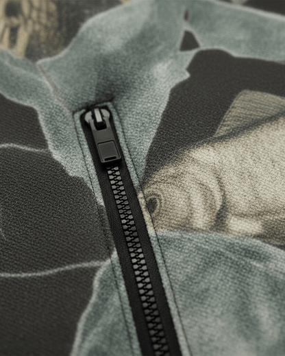 LAST FISH by Riffhaus - Urban Minimalist Cotton Twill Jacket - Aurora Frozen Riff