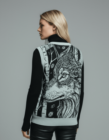 WOLFES - Knit V-neck vest - Riff on Aurora