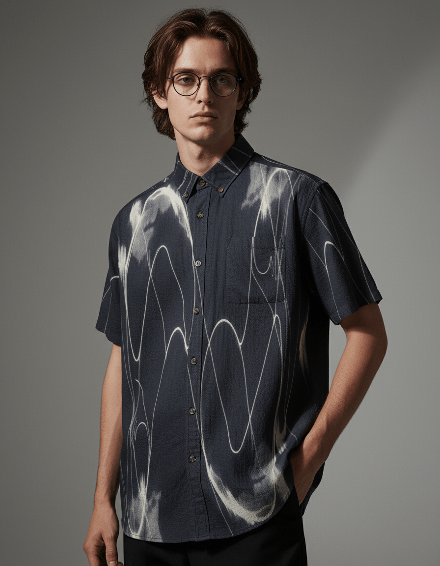 WAVELENGTH by Riffhaus - Men's Breathable Cotton Shirt|125GSM