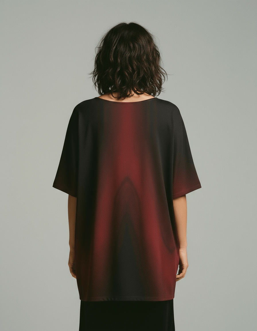 Women's Bat Sleeves Blouse | 190GSM Cotton - Riff on Rosalía's Berghain