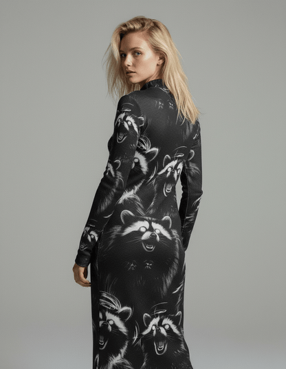 RACCOON by Riffhaus - Women's Mock Turtleneck Dress - Riff on Rosalía's Berghain