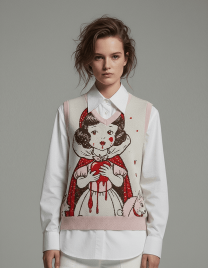 ROTTEN APPLE by Riffhaus Knit V-neck vest - Riff on Rosalía's Berghain