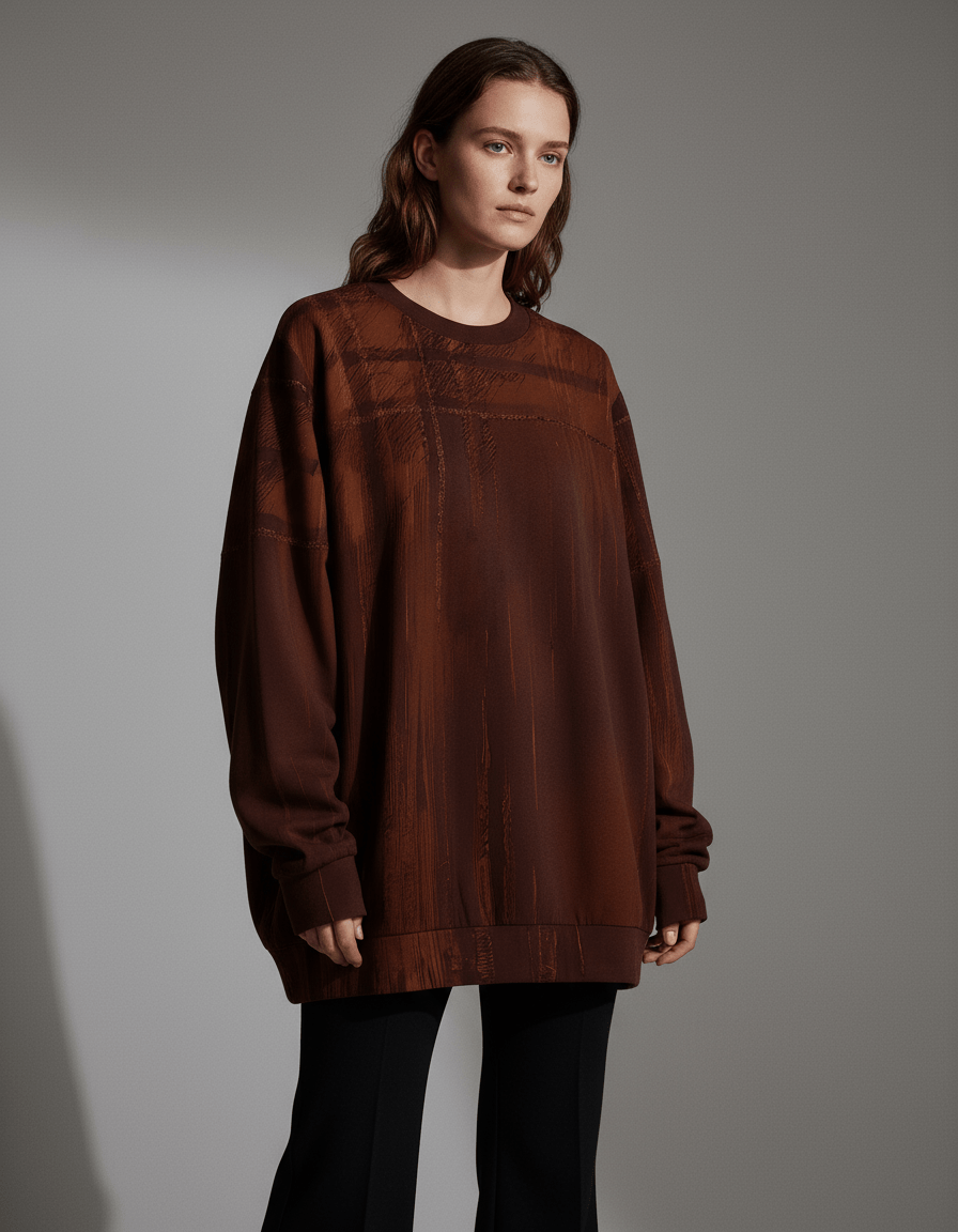 MELTED PLAID by Riffhaus - Unisex Heavy Cotton Crew Sweatshirt -#GARDEN