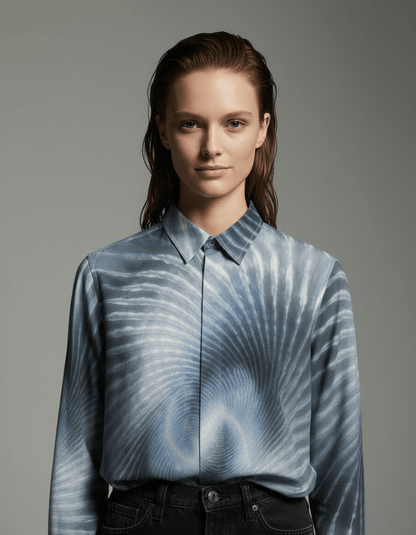 WINDTUNNEL by Riffhaus - Lapel Collar Shirt With Concealed Placket