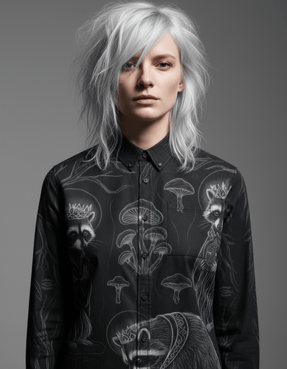 PRAYER by Riffhaus - Casual Lapel Long Sleeve Cotton Shirt - Riff on Rosalía's Berghain