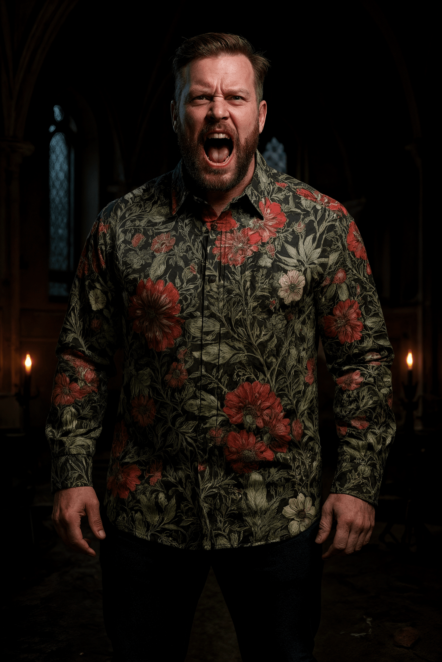 POSESSION - Men's Casual Lapel Long Cotton Sleeve Shirt - Florence + The Machine Riff