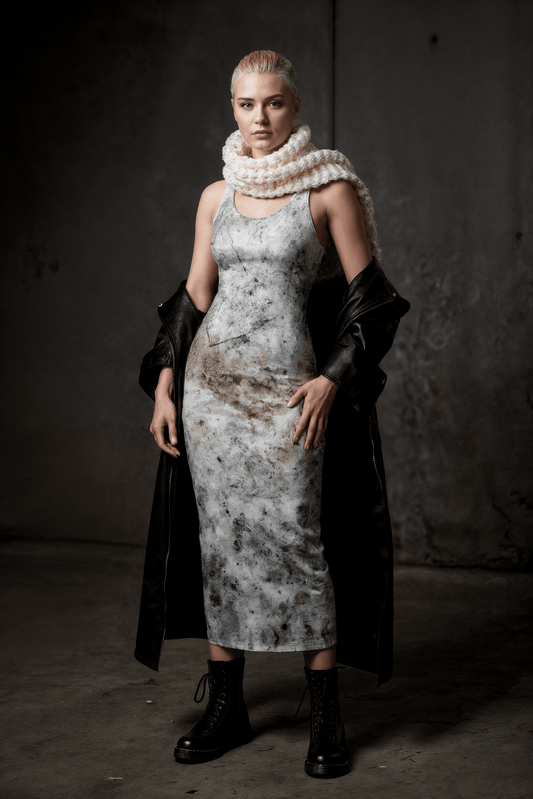 POSTHUMOUS BLOOM by Riffhaus - Long Jersey Sleeveless Dress - Sofia Isella Riff